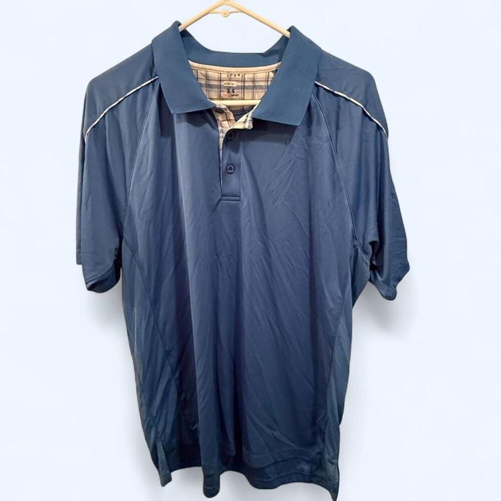 Under Armour blue heat gear polo shirt Size XL #golfwear #athleisure